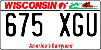 WI license plate 675XGU
