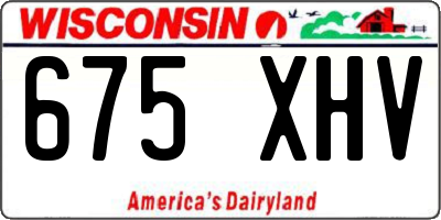 WI license plate 675XHV