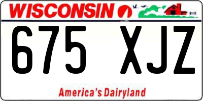 WI license plate 675XJZ