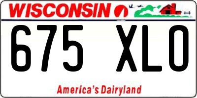 WI license plate 675XLO