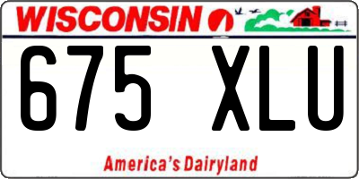 WI license plate 675XLU