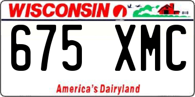 WI license plate 675XMC