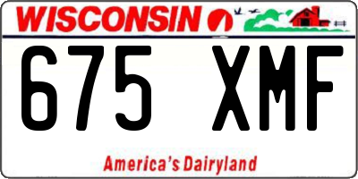 WI license plate 675XMF