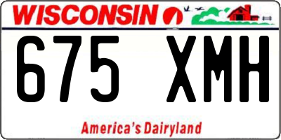 WI license plate 675XMH