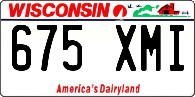 WI license plate 675XMI