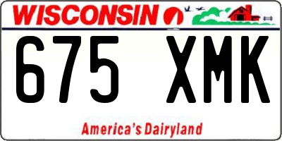 WI license plate 675XMK