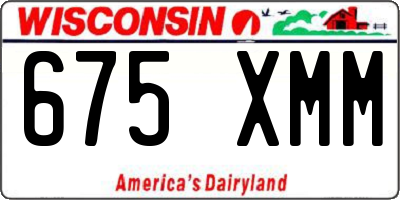 WI license plate 675XMM