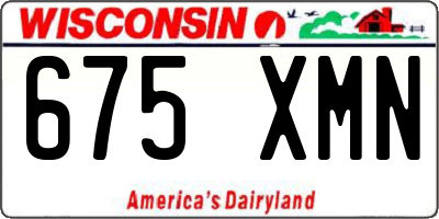 WI license plate 675XMN