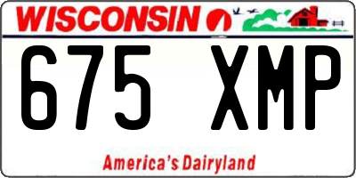 WI license plate 675XMP
