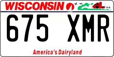 WI license plate 675XMR