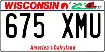 WI license plate 675XMU