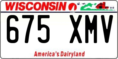 WI license plate 675XMV
