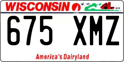 WI license plate 675XMZ