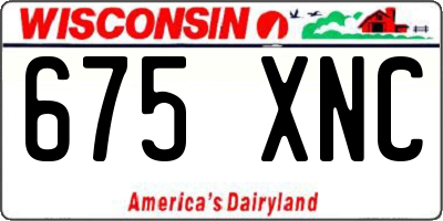 WI license plate 675XNC