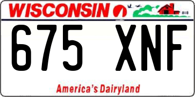WI license plate 675XNF