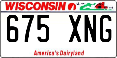 WI license plate 675XNG