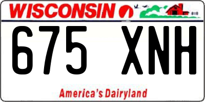 WI license plate 675XNH