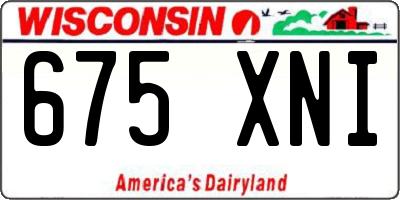 WI license plate 675XNI