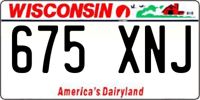 WI license plate 675XNJ