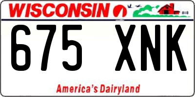 WI license plate 675XNK
