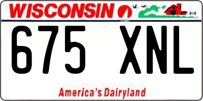 WI license plate 675XNL