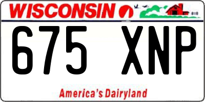 WI license plate 675XNP