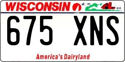 WI license plate 675XNS