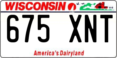 WI license plate 675XNT