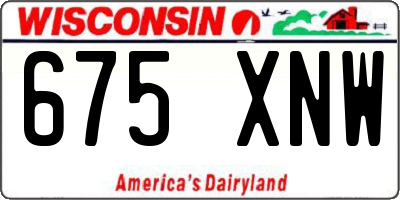 WI license plate 675XNW