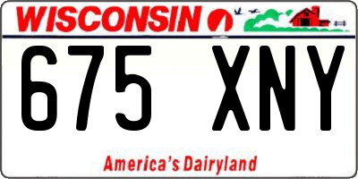 WI license plate 675XNY