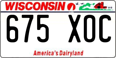 WI license plate 675XOC