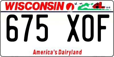 WI license plate 675XOF