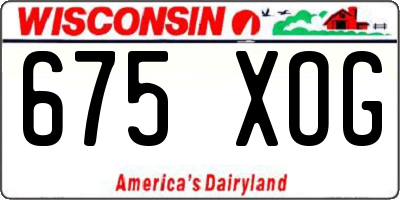 WI license plate 675XOG