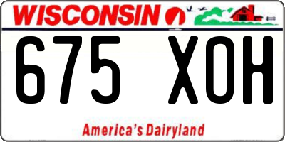 WI license plate 675XOH