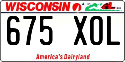 WI license plate 675XOL