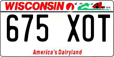 WI license plate 675XOT