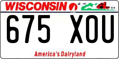 WI license plate 675XOU