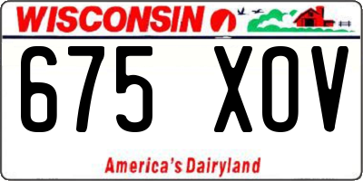 WI license plate 675XOV