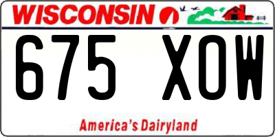 WI license plate 675XOW