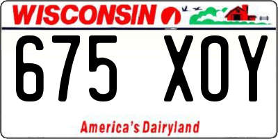 WI license plate 675XOY