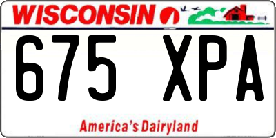 WI license plate 675XPA
