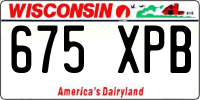 WI license plate 675XPB