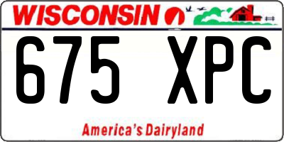 WI license plate 675XPC
