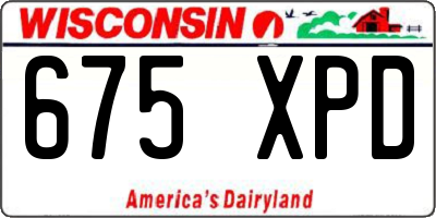 WI license plate 675XPD