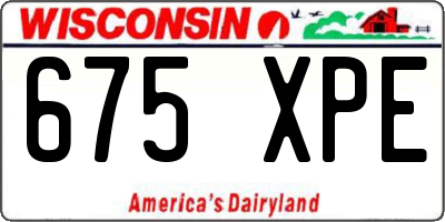 WI license plate 675XPE