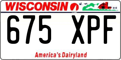 WI license plate 675XPF