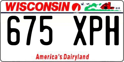 WI license plate 675XPH