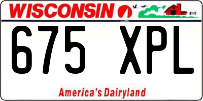 WI license plate 675XPL
