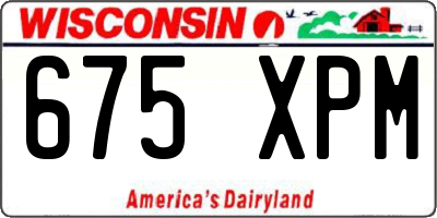 WI license plate 675XPM