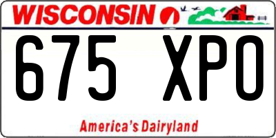 WI license plate 675XPO